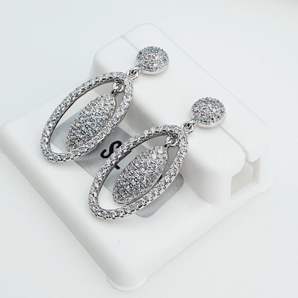 "925 Sterling Silver Cubic Zirconia Earrings, UU1P6A6110 - Picture 7 of 9